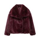 Jaqueta Feminina Oversized De Pele Sintética Marrom KONDALA, Casaco Casual Quente Com Gola