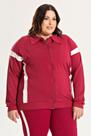 Jaqueta Feminina Plus Size Molecotton Com Faixas Contrastante - Serena Jaqueta Feminina Plus Size Molecotton Com Faixas Contrastante - Serena