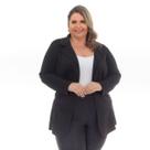 Jaqueta Feminina Plus Size Neoprene Longa Sobretudo Max.