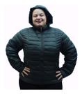 Jaqueta Feminina Plus Size Nylon Capuz Tamanhos Grandes Frio Jaqueta Feminina Plus Size Nylon Capuz Tamanhos Grandes Frio
