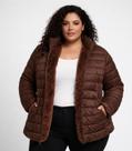 Jaqueta Feminina Plus Size Peluciada Sea Surf Marrom