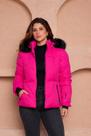 Jaqueta Feminina Puffer com Capuz Peluciado Bobojaco Inverno COR:ROSATAMANHO:GG