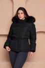Jaqueta Feminina Puffer com Cinto e Capuz Peluciado Forrada COR:PRETOTAMANHO:G