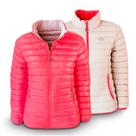 Jaqueta Feminina Puffer Dupla Face Pluma Ganso Pink/ Prata - Kailash