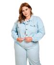 Jaqueta Feminina Sarja Azul Sky Cropped Jaqueta Feminina Sarja Azul Sky Cropped