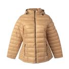 Jaqueta Feminina Sea Surf Puffer com Capuz Plus Size Bege