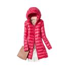 Jaqueta Feminina Slim Fit Com Capuz, Moda Coreana, Casaco Longo Leve De Pluma, Roupa De Inverno