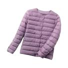 Jaqueta Feminina Slim Fit Ultra Leve E Compactável De Plumas De Pato Branco Para Outono Inverno