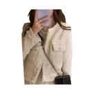 Jaqueta Feminina Vintage De Tweed De Lã Xadrez Chique Coreano Com Franjas Para Escritório Moda Jaqueta Feminina Vintage De Tweed De Lã Xadrez Chique Coreano Com Franjas Para Escritório Moda