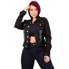 Jaqueta femininas jeans preta basica