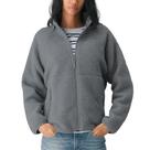 Jaqueta Hixiaohe Fuzzy Fleece para mulheres, outono, inverno, cinza escuro