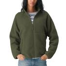 Jaqueta Hixiaohe Fuzzy Fleece para mulheres, outono, inverno, verde