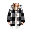 Jaqueta Infantil De Pelúcia Xadrez Com Capuz, Casaco Quente Casual De Manga Longa Para Inverno, Moda Jaqueta Infantil De Pelúcia Xadrez Com Capuz, Casaco Quente Casual De Manga Longa Para Inverno, Moda