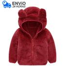 Jaqueta Infantil Menina Urso Inverno Fleece Plush Inverno -