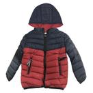 Jaqueta Infantil Puffer Vermelho e Azul Marinho com Forro e Capuz