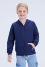 Jaqueta Infantil Unissex de Inverno Moletom Liso com Capuz