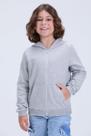 Jaqueta Infantil Unissex de Inverno Moletom Liso com Capuz
