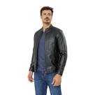 Jaqueta Javali Couro Preta Rui Masculina Slim, Inverno, Estilo Premium