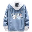 Jaqueta jeans com impressão em estilo de moda Pochacco Ice Cream Jaqueta jeans com impressão em estilo de moda Pochacco Ice Cream
