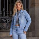 Jaqueta Jeans Com Pedraria Feminina Revanche Januária