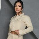Jaqueta Jeans Curta Feminina Estilo Cropped com Barra Desfiada