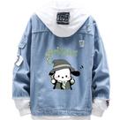 Jaqueta jeans de estilo casual Pochacco Dog Wizard para mulheres Jaqueta jeans de estilo casual Pochacco Dog Wizard para mulheres