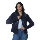 Jaqueta Jeans Feminina C/ Bosos E Elastano Vilejack VFJF0034 Jaqueta Jeans Feminina C/ Bosos E Elastano Vilejack VFJF0034