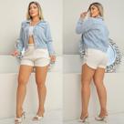 Jaqueta Jeans Feminina Com Strass Casual