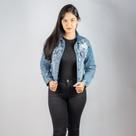 Jaqueta Jeans Feminina Fernanda Com Bolso Doct