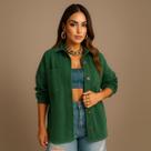 Jaqueta Jeans Feminina Max Longa Inverno Camisão Camisa Plus Size Oversized Jaqueta Jeans Feminina Max Longa Inverno Camisão Camisa Plus Size Oversized