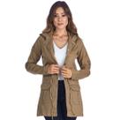 Jaqueta Jeans HNO Parka Com Capuz Caqui