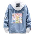 Jaqueta jeans Loose Creative Design Sanrio Cinnamoroll Melody Jaqueta jeans Loose Creative Design Sanrio Cinnamoroll Melody