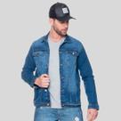 Jaqueta Jeans Masculina Básica Clássica Com Bolso Interno