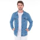 Jaqueta Jeans Masculina Básica Moda Jeans Tendência Estação