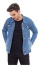 Jaqueta Jeans Masculina Branca Slim Casaco Homem Básico.