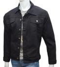 Jaqueta Jeans Masculina Preto Premium Fit Alto Padrão - Cor Preto