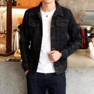 Jaqueta jeans masculina resistente preta G