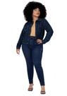 Jaqueta jeans plus size com elastano lunender 67993