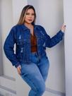 Jaqueta Jeans Plus Size Femininina Destroyer Rasgada Premium Jaqueta Jeans Plus Size Femininina Destroyer Rasgada Premium