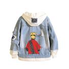 Jaqueta jeans rasgada com capuz Naruto anime