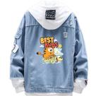 Jaqueta jeans Sanmu Anime Digital Print Garfield com cachorro