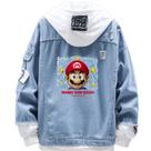 Jaqueta jeans Sanmu Anime Digital Print Super Mario