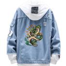 Jaqueta jeans SANMU Printing Dragon Ball Dragon God Jaqueta jeans SANMU Printing Dragon Ball Dragon God