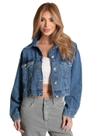 Jaqueta Jeans Sawary - 282365 - Azul médiobr M Jaqueta Jeans Sawary - 282365 - Azul médiobr M