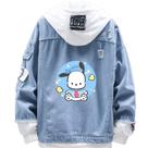 Jaqueta jeans solta Creative Design Pochacco Navy Uniform Jaqueta jeans solta Creative Design Pochacco Navy Uniform