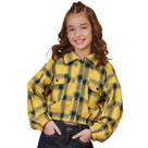 Jaqueta Juvenil Look Jeans Flanela Xadrez Amarelo