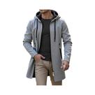 Jaqueta Longa Com Capuz Masculina Para Primavera E Outono, Cardigã De Tricô Sólido, Casual, Com