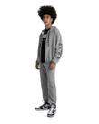 Jaqueta masculina box club moletom rajado flanelado cinza