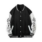 Jaqueta Masculina Casual De Outono Inverno Com Blocos De Cores E Botões, Estilo Colegial, Solta,