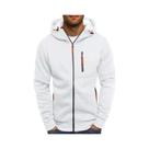 Jaqueta Masculina Com Capuz Em Cor Sólida, Manga Longa, Zíper, Casual, Para Academia E Esportes,